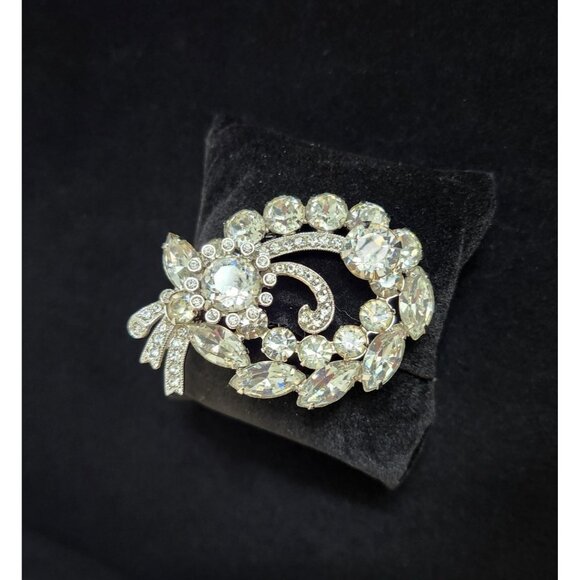 Vintage Eisenberg Ice Sparkling Rhinestone Brooch Oval...